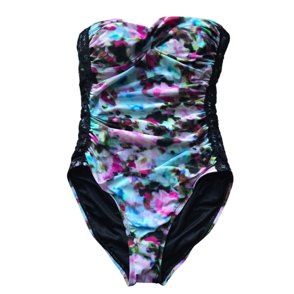 Spanx Floral Watercolor One Piece Swimsuit - Picture 4 of 9